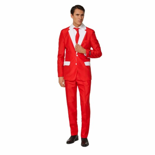 OppoSuits Red and White Santa Outfit Men's Adult Christmas Slim Fit Suit -  Large, 3 - Ralphs