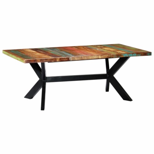 Vidaxl dining table shop solid reclaimed wood