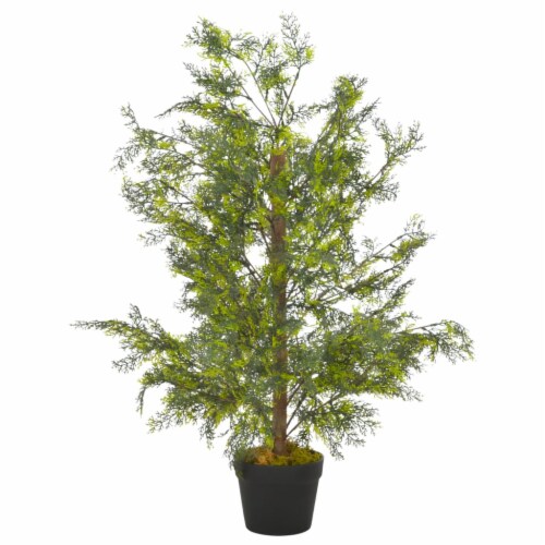 vidaXL Artificial Plant Cypress Tree with Pot Green 35.4 Perspective: front