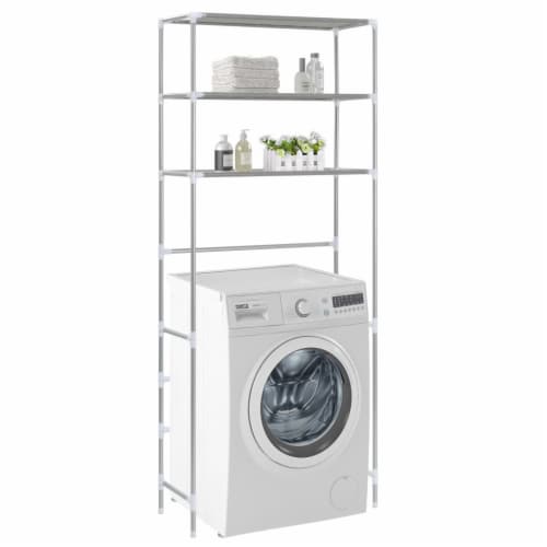 vidaXL 3-Tier Storage Rack over Laundry Machine Silver 27.2 x11