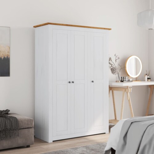 Pine and white wardrobe discount