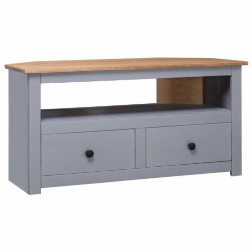 vidaXL Corner TV Stand Gray 36.6 x19.3 x19.3 Solid Pine Panama Range 1 City Market