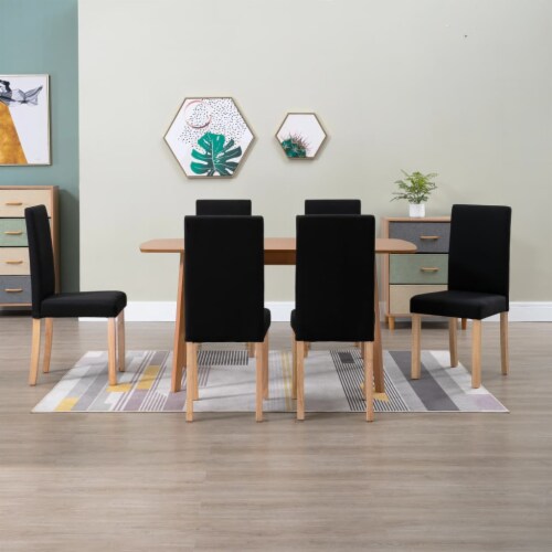 Black material hotsell dining chairs