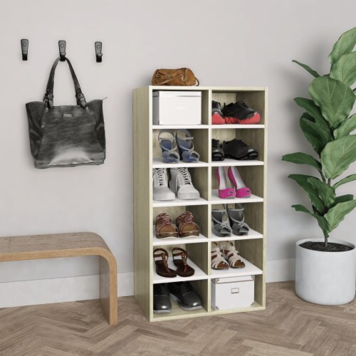 Wooden Shoe Cabinet 2-Door Storage Entryway Shoes Organizer w/ Adjustable  Shelves, 1 unit - Kroger