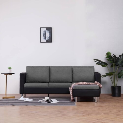 Black faux deals leather cushions