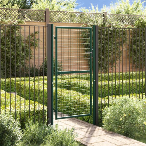 vidaXL Wire Mesh Fence Gate, Steel, Lockable, 3.28ft W x vidaXL Wire Mesh Fence Gate, Steel, Lockable, 3.28ft W x