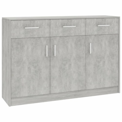 vidaXL Sideboard Concrete Gray 43.3 x11.8 x29.5 Engineered Wood Perspective: front