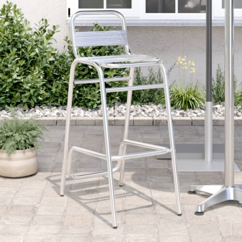 vidaXL Stackable Bar Stools 2 pcs Aluminum 1 Kroger