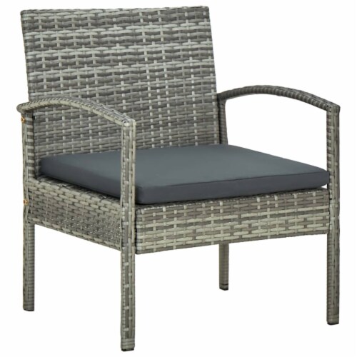 Gray, Fred Poly vidaXL Patio pcs 1 Meyer - Chair Rattan Cushion with