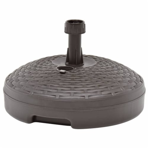 vidaXL Umbrella Base Sand/Water Filled 5.3 gal Brown Plastic Rattan Perspective: front