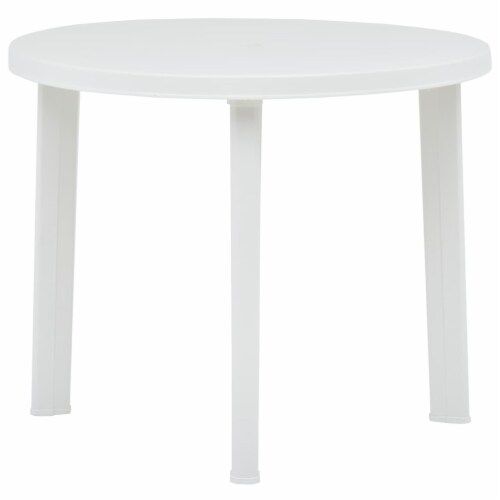 vidaXL Patio Table White 35 Plastic Perspective: front