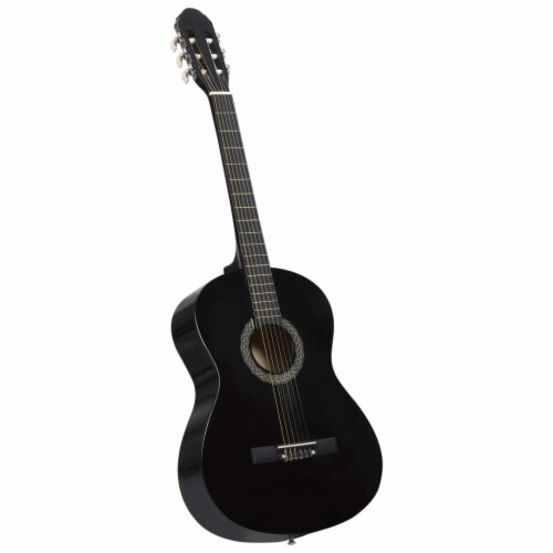 vidaXL Classical Guitar for Beginner Black 4/4 39  Basswood Perspective: front