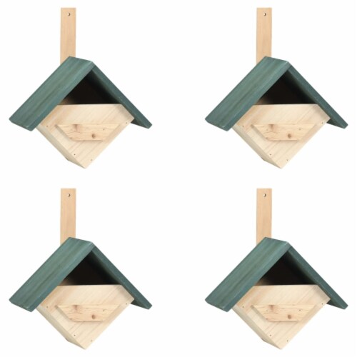 vidaXL Bird Houses 4 pcs 9.4 x6.3 x11.8 Firwood Perspective: front