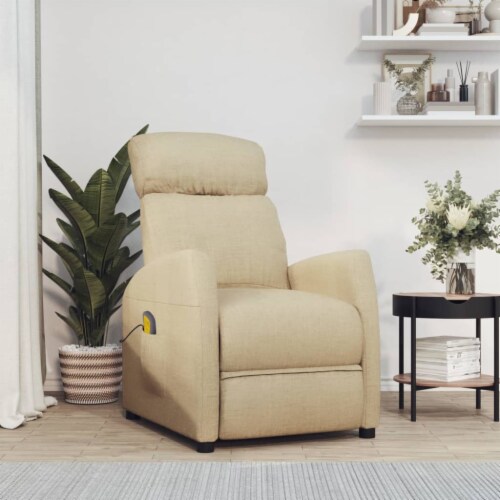 Vidaxl Massage Recliner Cream Fabric 1 Pcs Fred Meyer