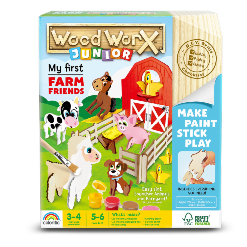Pressman Wood Worx™ Jr. My First Farm Friends Perspective: front