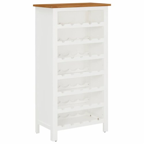 vidaXL Wine Cabinet 22 x12.6 x43.3 Solid Oak Wood Perspective: front