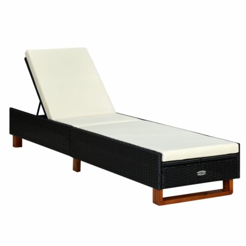 vidaXL Sunbed with Cushion Poly Rattan Black 1 Smith s Food and Drug