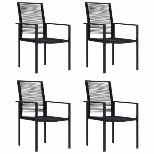 vidaXL Patio Chairs 4 pcs PVC Rattan Black 4 pcs Fred Meyer