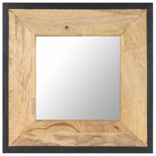 vidaXL Mirror 19.7 x19.7  Solid Mango Wood Perspective: front