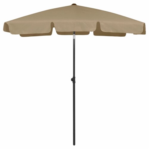 vidaXL Beach Umbrella Taupe 70.9 x47.2 Perspective: front