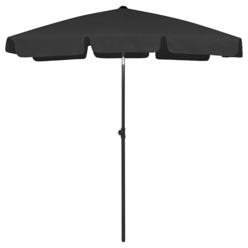 vidaXL Beach Umbrella Black 70.9 x47.2 Perspective: front