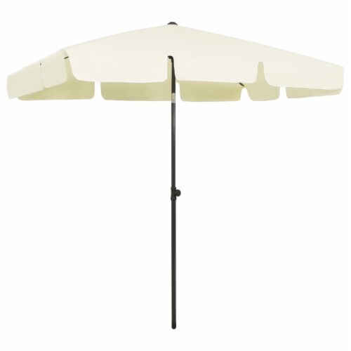 vidaXL Beach Umbrella Sand Yellow 78.7 x49.2 Perspective: front