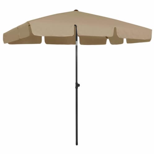 vidaXL Beach Umbrella Taupe 78.7 x49.2 Perspective: front