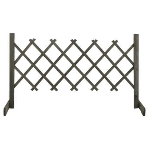 vidaXL Garden Trellis Fence Gray 47.2 x23.6 Solid Firwood Perspective: front