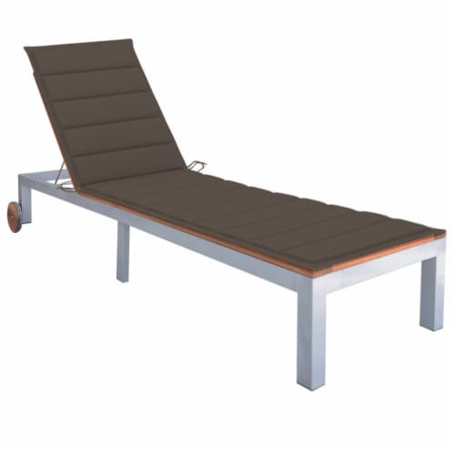 sun lounger solid acacia wood