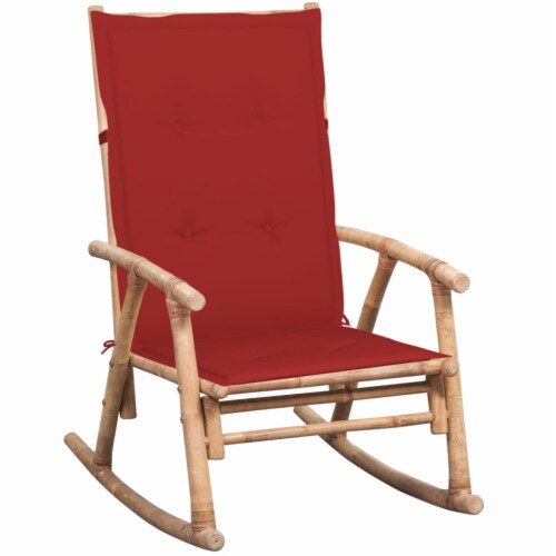 vidaXL Rocking Chair with cushion Bamboo 47.2
