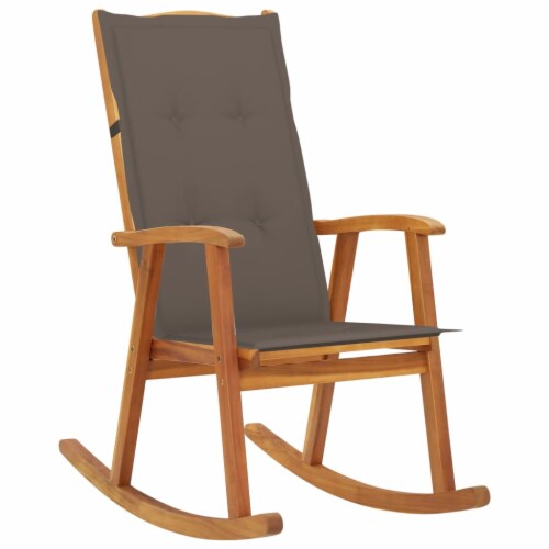 vidaXL Rocking Chair with Cushions Solid Acacia Wood Perspective: front