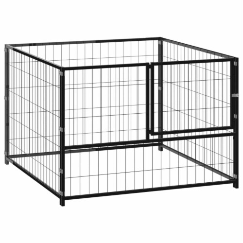Vidaxl dog kennel black 39 4 x39 4 x27 6 steel 1 kroger