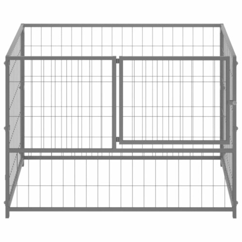 Vidaxl dog kennel silver 39 4 x39 4 x27 6 steel 1 fry s food stores