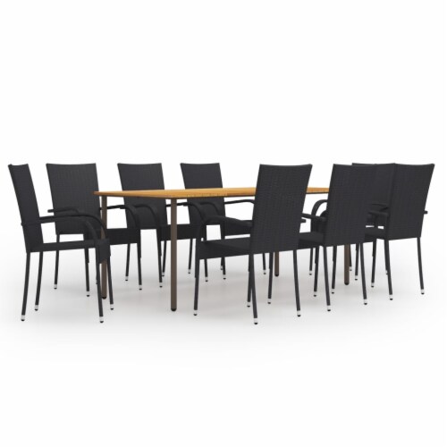 Vidaxl 9 piece outdoor dining 2025 set