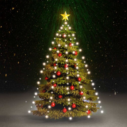 vidaXL Christmas Tree Net Lights with 180 LEDs Cold White 70.9 Perspective: front