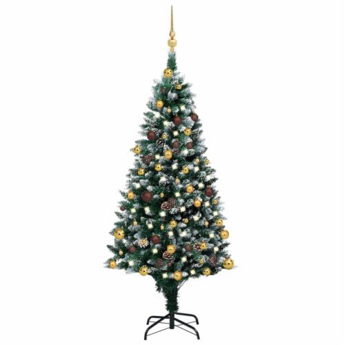 vidaXL Artificial Christmas Tree with LEDs&Ball Set&Pinecones 59.1 Perspective: front