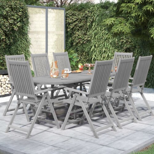 Vidaxl 9 piece top outdoor dining set