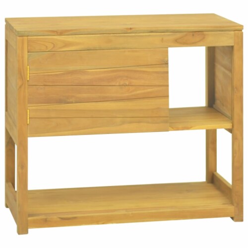 vidaXL Bathroom Cabinet 33.5 x15.7 x29.5 Solid Wood Teak Perspective: front
