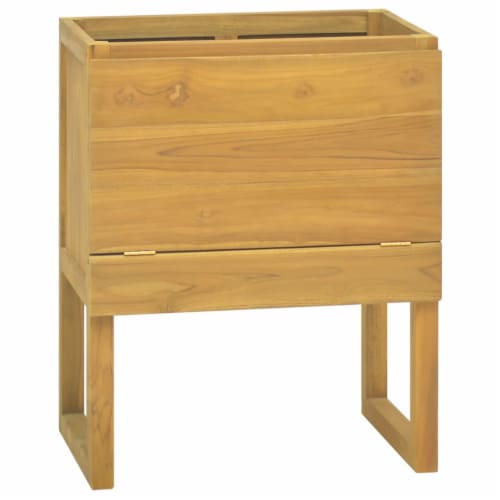 vidaXL Bathroom Cabinet 23.6 x17.7 x29.5  Solid Wood Teak Perspective: front