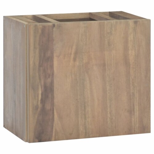 vidaXL Wall-mounted Bathroom Cabinet 17.7 x11.8 x15.7 Solid Wood Teak Perspective: front