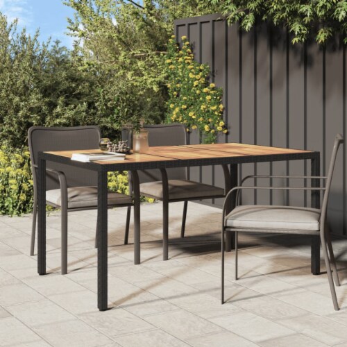 vidaXL Garden Table 59.1 x35.4 x29.5 Poly Rattan and Acacia Wood Black 59.1 x35.4 x29.5 1 Fred Meyer