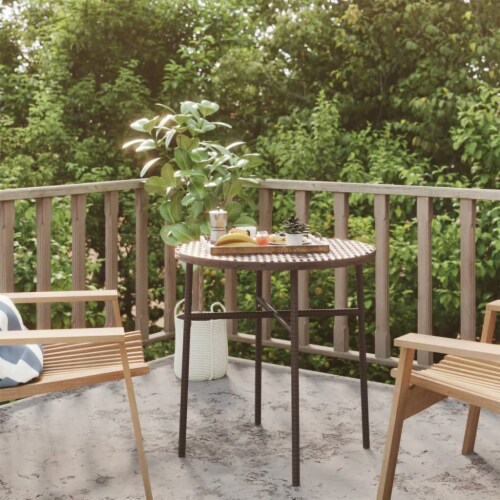 vidaXL Tea Table Brown 17.7 Poly Rattan 1 Smith s Food and Drug