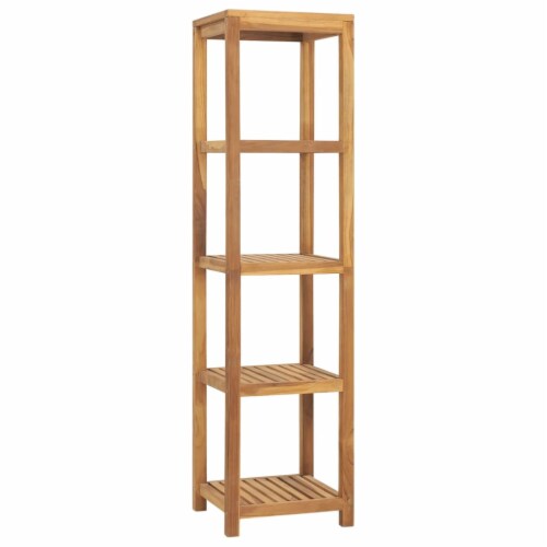 vidaXL 4 Tier Bathroom Storage Rack Solid Wood Teak 16.5 x16.5 x65