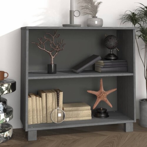 vidaXL Sideboard HAMAR Dark Gray 33.5 x13.8 x31.5 Solid Wood Pine Perspective: front