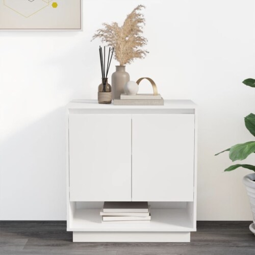 vidaXL Sideboard High Gloss White 27.6 x16.1 x29.5 Engineered Wood