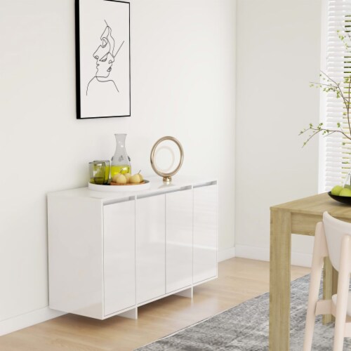 vidaXL Sideboard High Gloss White 47.2 x16.1 x29.5 Engineered Wood