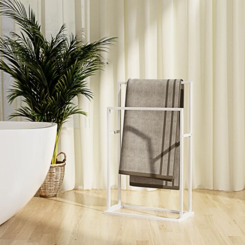 vidaXL Freestanding Towel Rack White 18.9 x9.4 x30.9 Iron 18.9 x9.4 x30.9 Mariano s