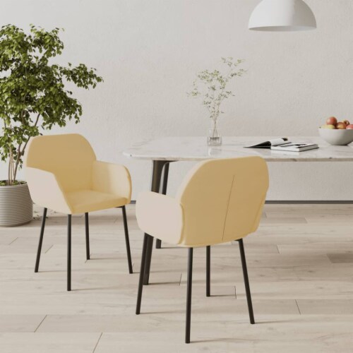 Velvet cream dining chairs cheap