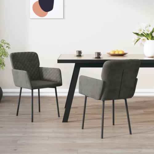 Dark gray velvet dining chairs deals