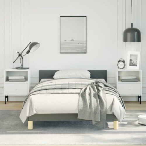 vidaXL Bed Frame with Headboard Dark Gray 39.4 x79.9 Twin XL